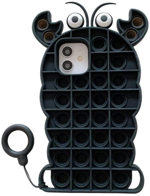 Crab Pop it Fidget Taske til iPhone 11 - Sort Black