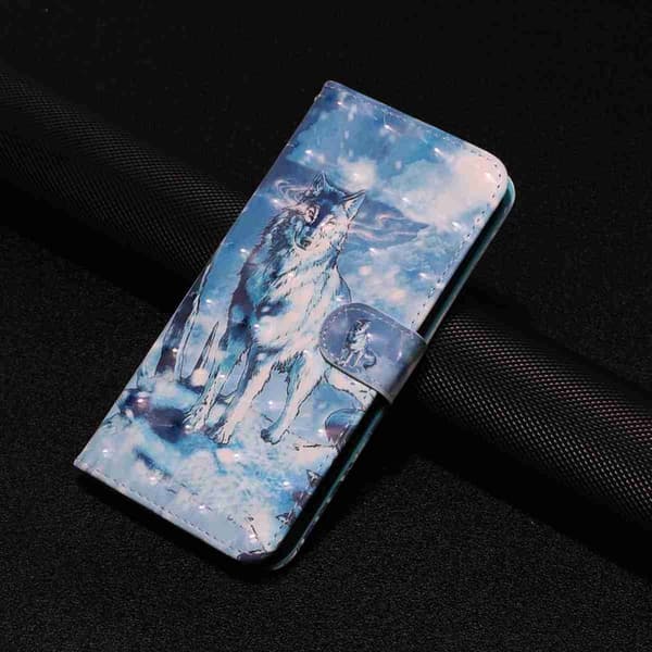 Plånboksfodral för Samsung Galaxy S26 Plus 3D-mönster Konstläder - Snöulv