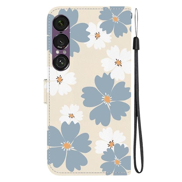 Sony Xperia 1 VII Konstläder Plånboksfodral Pattern Printing - Daisy Blå
