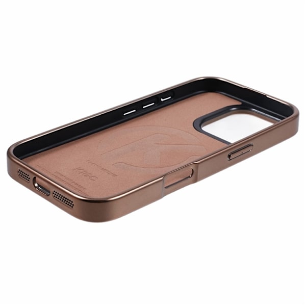 KIGC Mobilskal till iPhone 16 Pro Electroplating PC + TPU + PU - Guld Guld