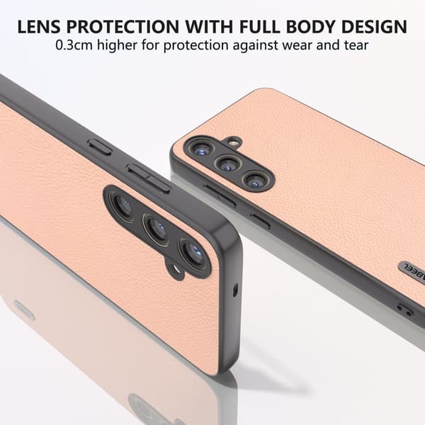 ABEEL Samsung Galaxy S24+ Plånboksfodral Äkta Läder - Rosa