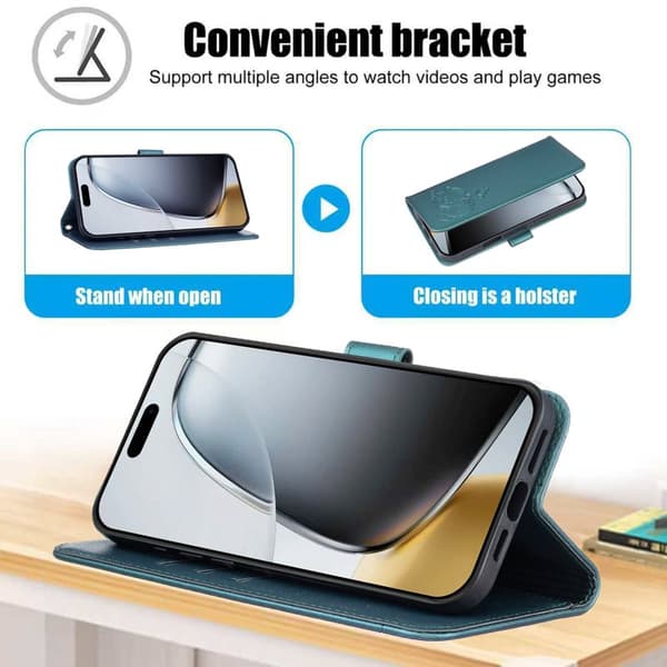 Plånboksfodral för Samsung Galaxy S26 RFID Blocking Ställ - Mörkgrön