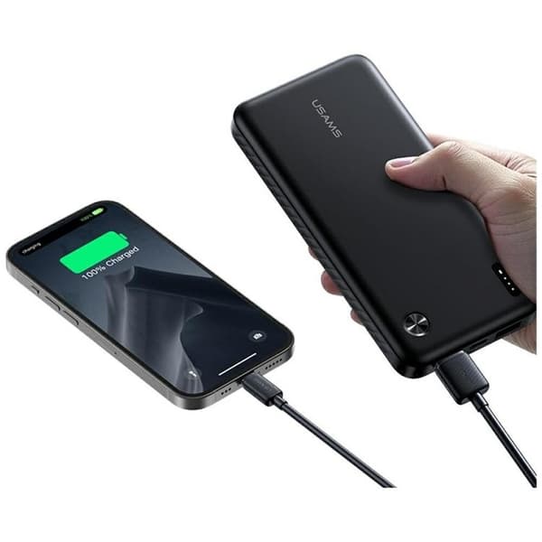USAMS Powerbank 10000mAh 2xUSB-A 1xUSB-C PB83 Svart