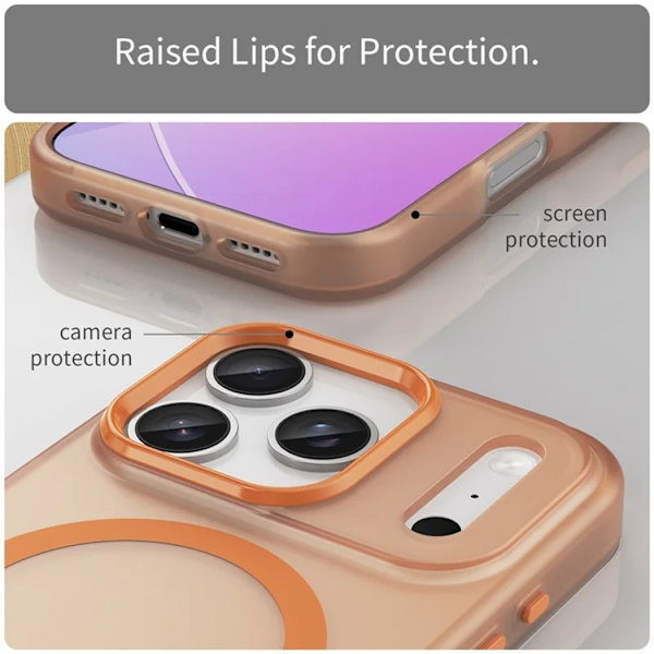 Mobilskal till iPhone 17 Pro Max MagSafe Matte Translucent - Orange Orange