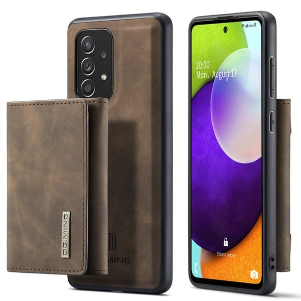 DG.MING Plånboksfodral med Ställ för Samsung Galaxy A52 - Brun