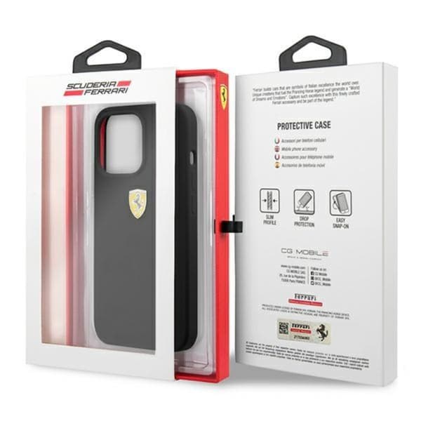 Ferrari iPhone 13 Pro Max Cover Silikon - Sort Black