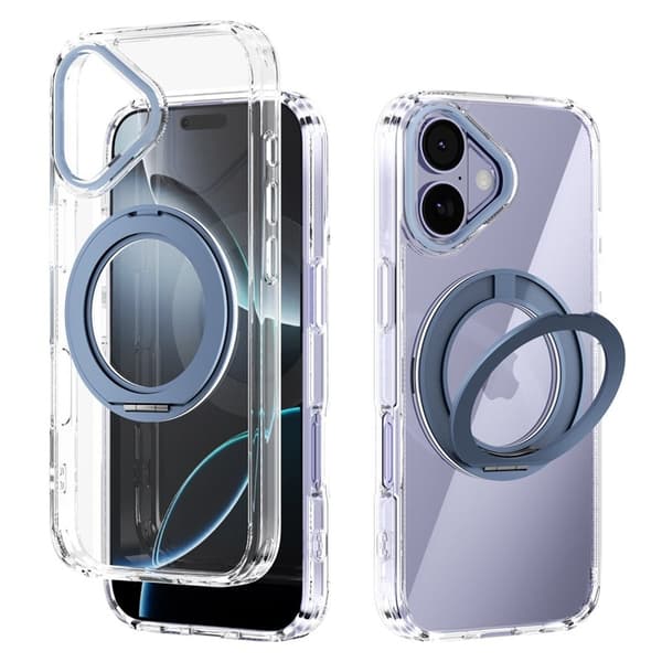ABEEL Q-LUCK Mobilskal till iPhone 17 med Kickstand Shockproof - Blå