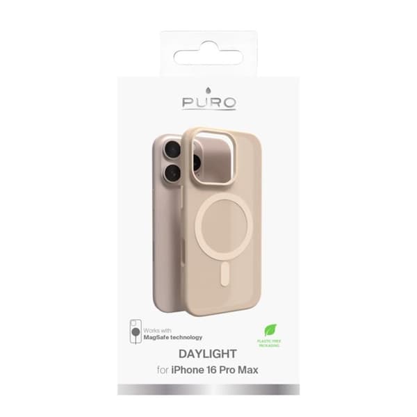 Puro Telefontaske til iPhone 16 Pro Max Magsafe Daylight Silikone - Beige Beige