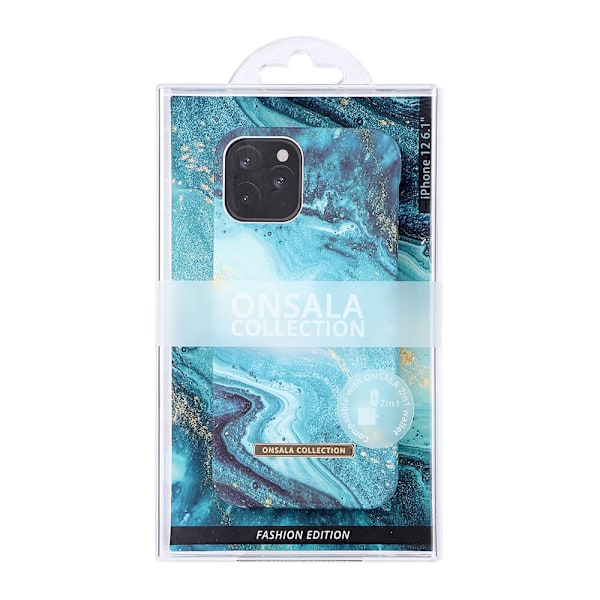 Onsala Mobilskal Soft Blue Sea Marble iPhone 12 & 12 Pro Blå