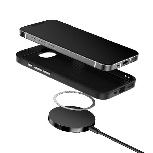 ABEEL Mobilskal till iPhone 16e MagSafe PC TPU Aluminium Svart