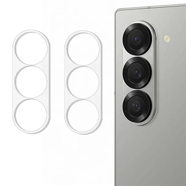 [2-Pack] Galaxy Z Fold7 Härdat Glas Kameralinsskydd 3D Arc Edge Svart