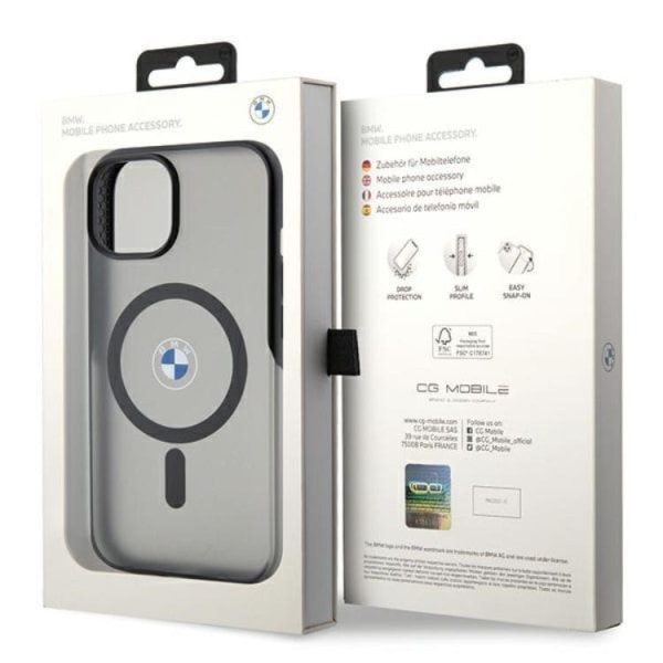 BMW iPhone 15 Plus/14 Plus Mobilskal Magafe IML Signature - Sort