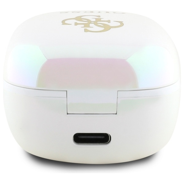 Guess TWS øretelefon Bluetooth iriserende 4G trykt logo - hvid Vit