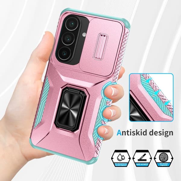 Mobilskal för Samsung Galaxy S26 Plus Kickstand TPU + PC - Rosa