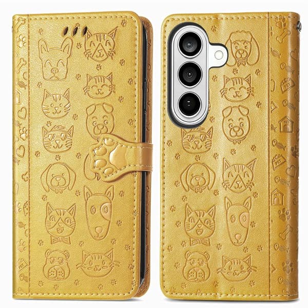 Plånboksfodral för Samsung Galaxy S26 Plus Konstläder - Gul
