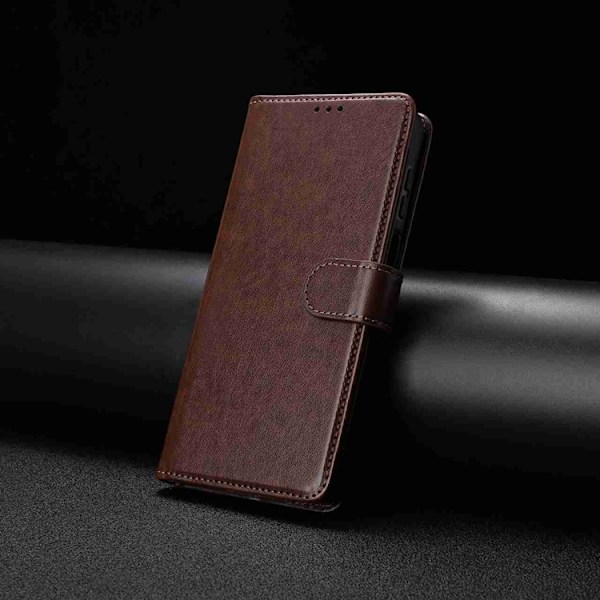 OnePlus 15 5G Plånboksfodral Folio Flip Konstläder Brun
