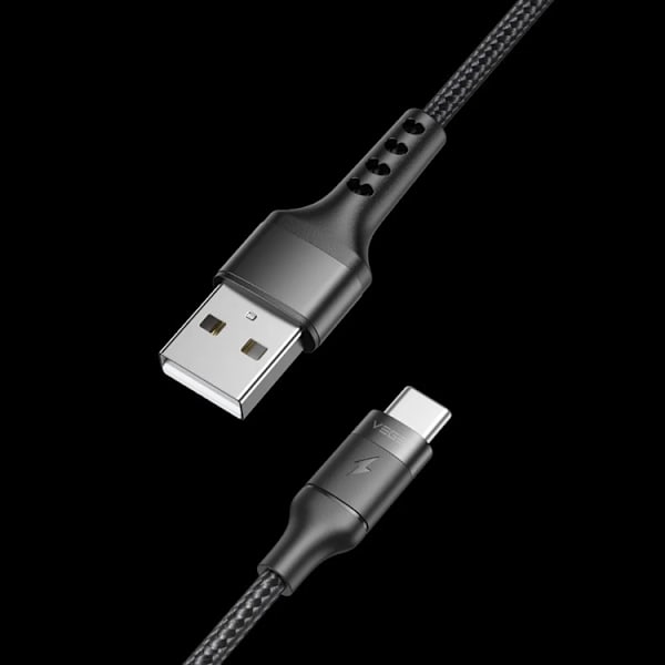 Veger USB-C till USB-A kabel 1.5m 2.4A - Svart