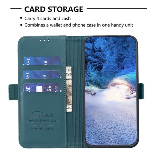 BINFEN Samsung Galaxy S26 Plus Plånboksfodral Konstläder Flip Folio - Grön