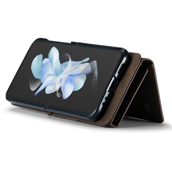 DG.MING Samsung Galaxy Z Flip4 Konstläder Plånboksfodral - Brun