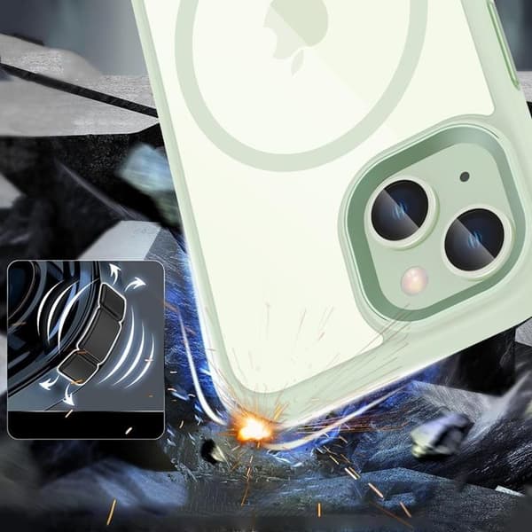 Tech-Protect iPhone 15 Mobilskal Magsafe Magmat - Klar/Grøn Grön