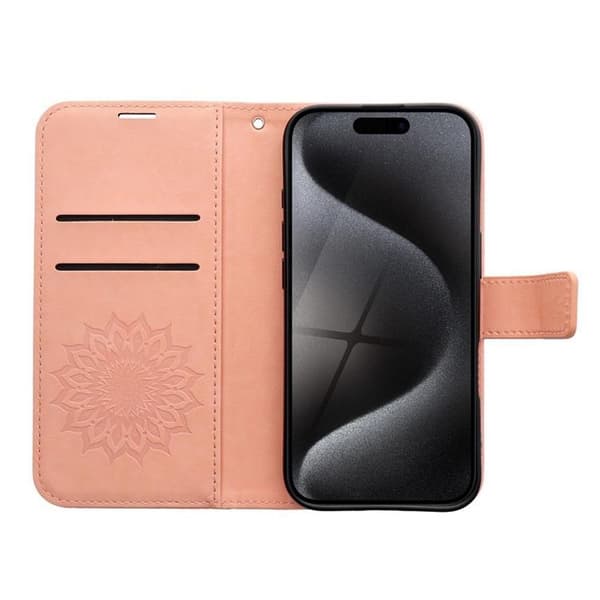 iPhone 16 Pro Plånboksfodral Mezzo Mandala - Peach Fuzz Rosa