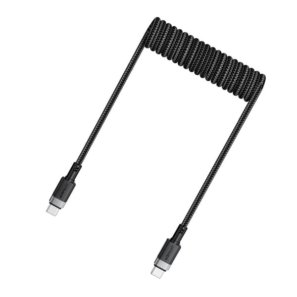 Acefast USB-C - USB-C 3A Kabel 1.2m Spring 480Mb/s - Svart Svart