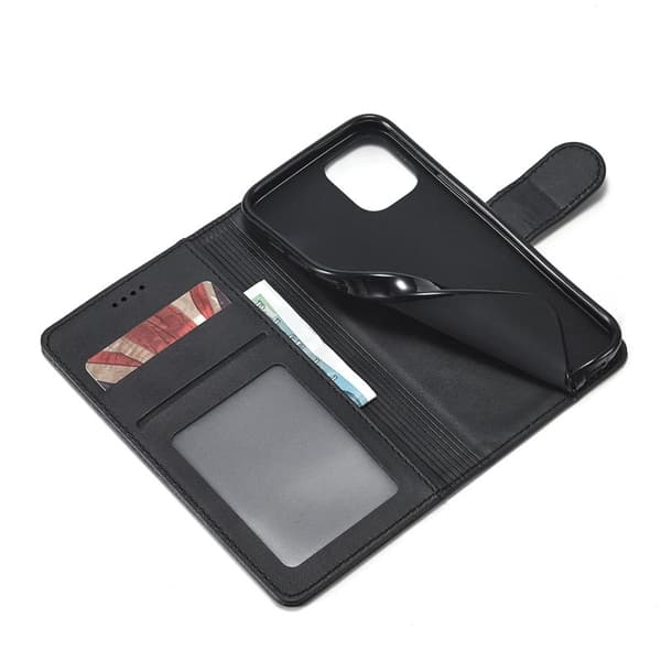 LC.IMEEKE iPhone 12 Pro Plånboksfodral Konstläder - Svart
