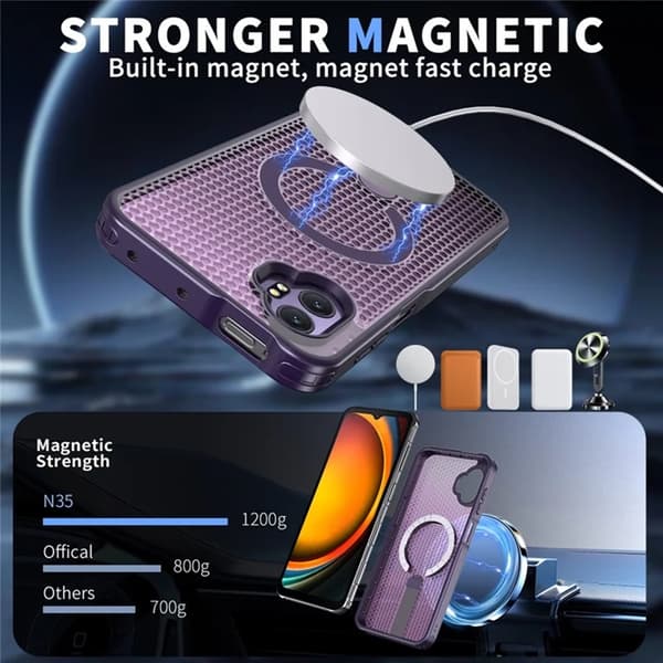 Mobilskal till Galaxy XCover 7 Pro Magsafe Grid Texture Lila