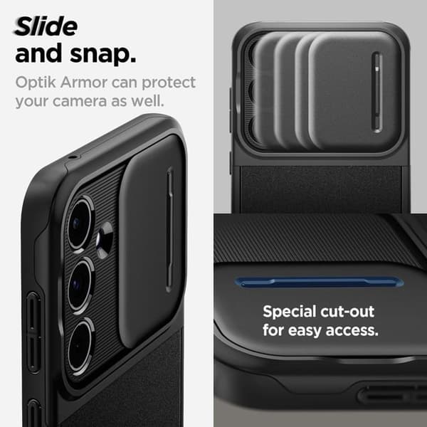Spigen Galaxy A55 5G Mobilskal Optik Armor - Sort Svart