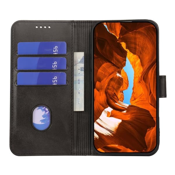 Samsung Galaxy S26 Plus Plånboksfodral Magnetisk Stängning Konstläder Svart