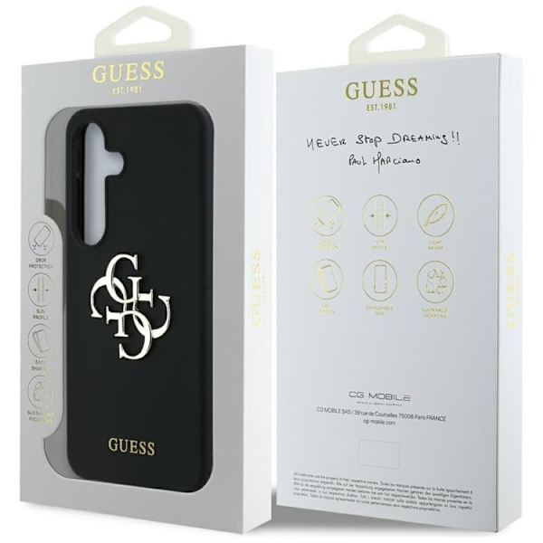 Guess telefontaske til Galaxy S25 Ultra Silicone Big 4G Bottom Script - Sort Black