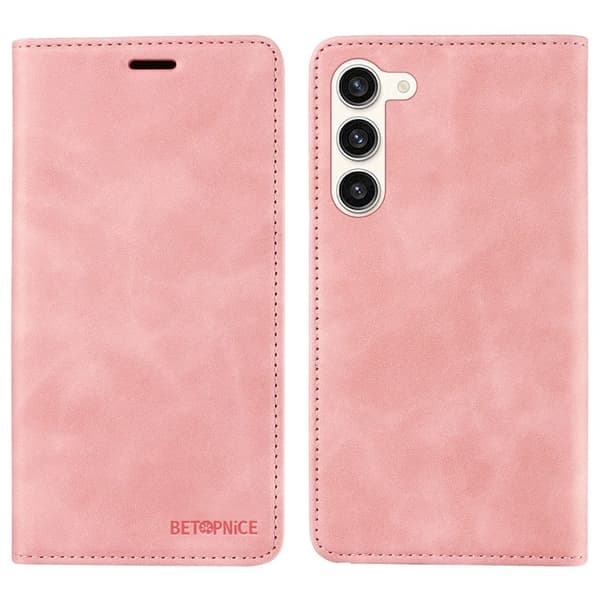BETOPNICE 003 Plånboksfodral för Samsung Galaxy S23 - Konstläder - Rosa
