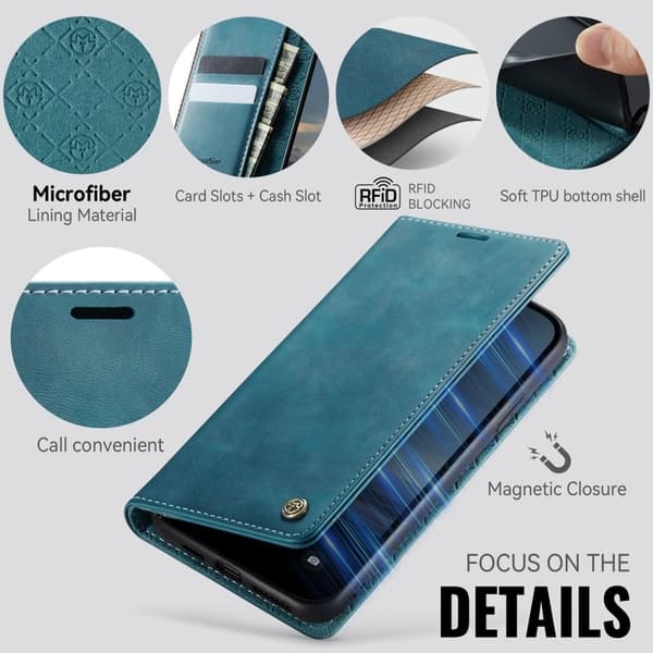 CASEME 033 Mobilskal till iPhone 11 Pro RFID Blocker Läder Grön