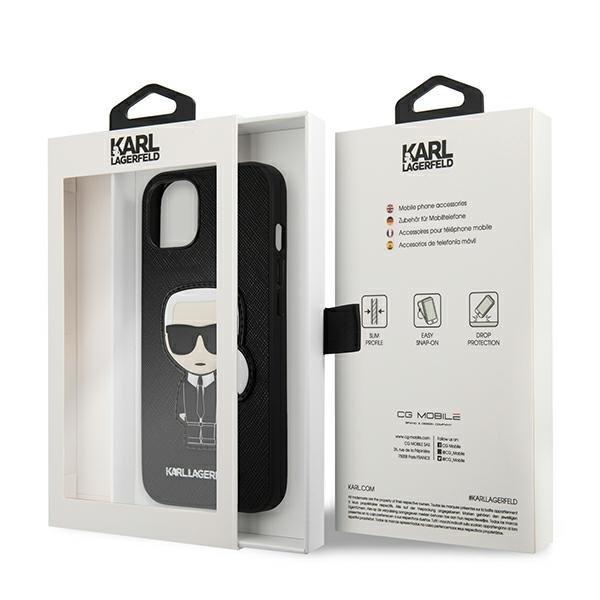 Karl Lagerfeld Saffiano Ikonik Karl`s Patch Skal iPhone 13 mini Svart