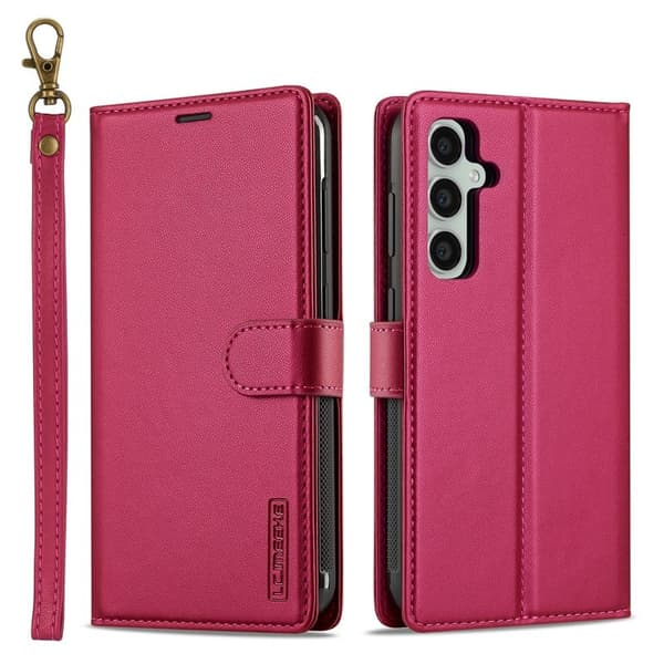 LC.IMEEKE L2 Series Samsung Galaxy A17 Plånboksfodral Konstläder - Röd
