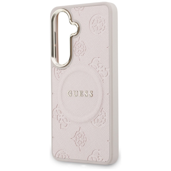 Guess Mobilskal För Galaxy S26 MagSafe Saffiano Peony Embossed Ring