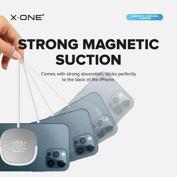 X-One MagSafe Trådlös Laddare - Vit Vit