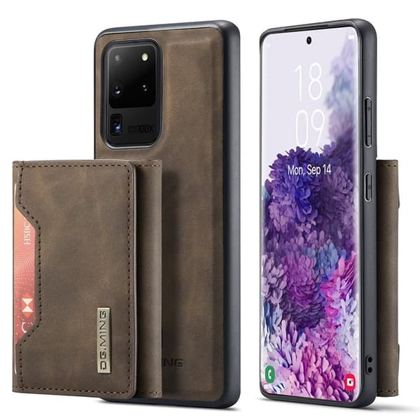 DG.MING M2 Tri-Fold Wallet Mobilskal för Samsung Galaxy S20 Ultra - Brun