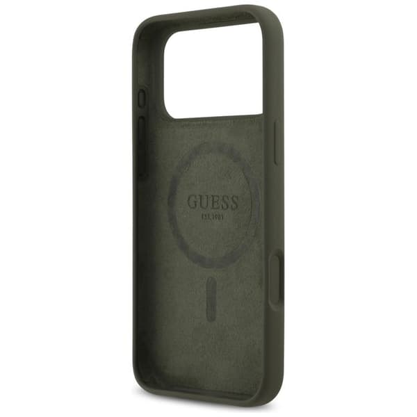 Guess Mobilskal till iPhone 17 Pro Max MagSafe Silikon Triangle Logo - Khaki Grön