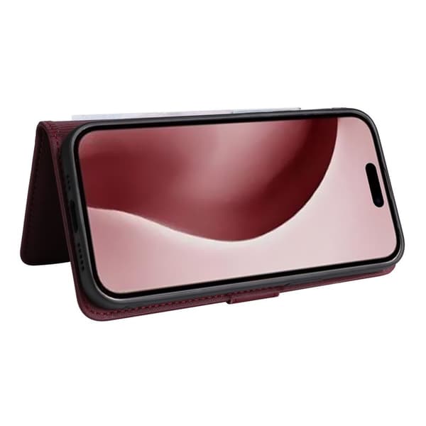 BETOPNICE iPhone 16 Pro Plånboksfodral - Avtagbart Konstläder - Vinröd