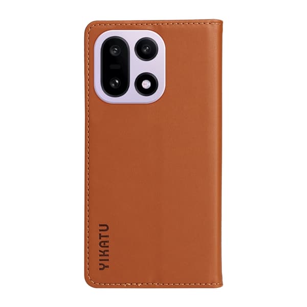 YIKATU OnePlus 15 5G Plånboksfodral Closure Konstläder Brun