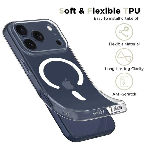 Tech-Protect Telefontaske til iPhone 17 Pro Max Magsafe Flexair - Klar Transparent
