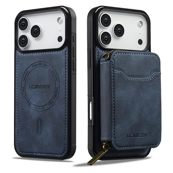 LC.IMEEKE L6 iPhone 17 Pro Plånboksfodral Konstläder - Blå