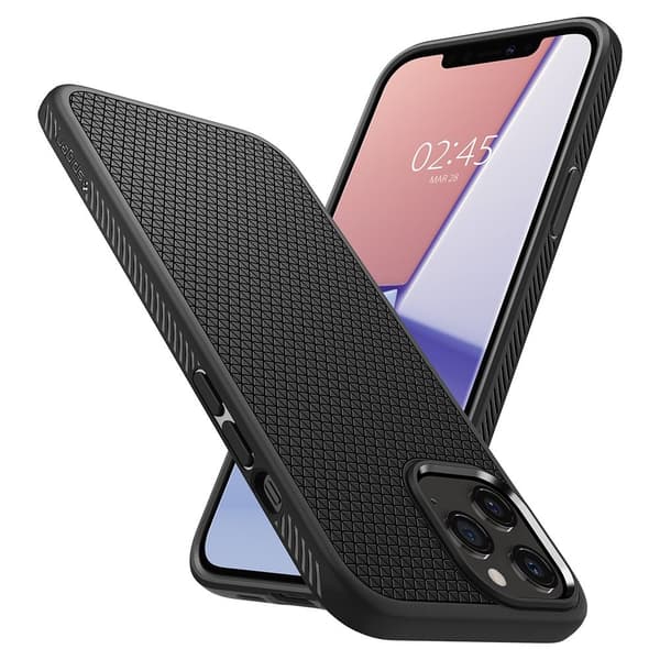 SPIGEN Liquid Air iPhone 12 & 12 Pro - Mat Sort Svart