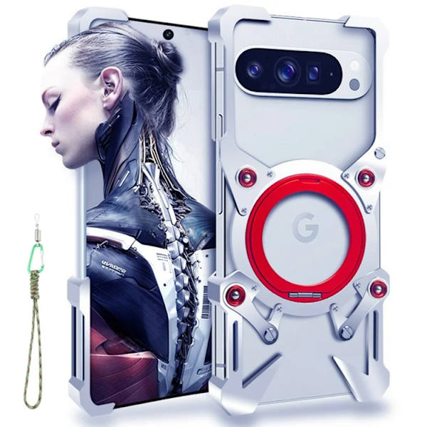 Mobilskal till Google Pixel 10 Pro XL Magsafe Bumper Kickstand - Silver Silver