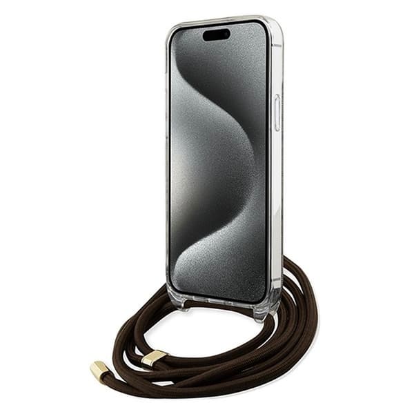 Guess iPhone 15 Pro -puhelinkaulakotelo 4G Print - Ruskea Brun