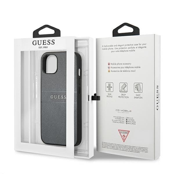 Guess Saffiano Strap Skal iPhone 13 mini - Harmaa Grey