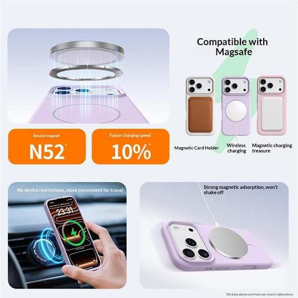 Mobilskal till iPhone 17 Pro Max MagSafe Liquid Silikon - Rosa Blå