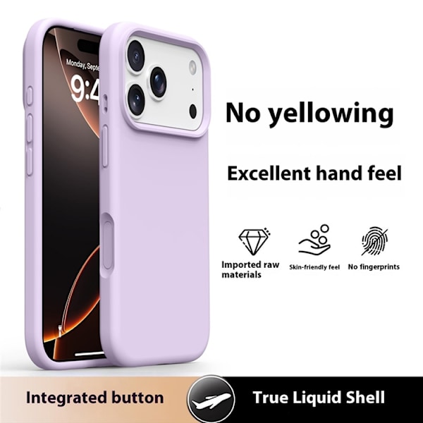 Mobilskal till iPhone 17 Pro Silikon Microfiber Lining - Lila Lila