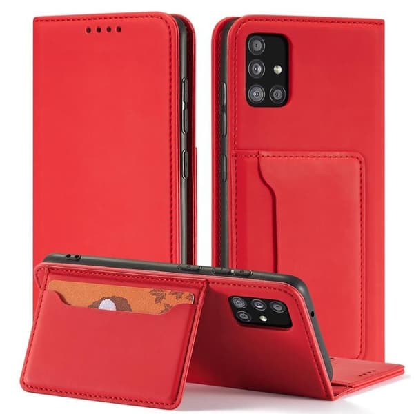 Galaxy A13 5G Plånboksfodral Magnet Stand - Röd Röd